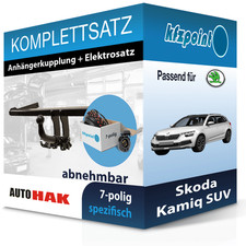 Für Skoda Kamiq SUV 19- AUTO HAK Anhängerkupplung abnehmbar + 7polig E-Satz