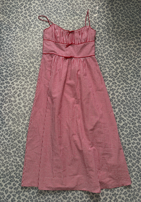 fitted lace wedding dress Women's Flossie Mini Dress in Red Gingham, M Gingham main image 1