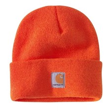 Carhartt Unisex Kids Knit Beanie Cuff Hat, 6-14 Years, Brite Orange Youth