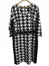 Ashley Stewart 22/24 Houndstooth Midi Dress with PU accents