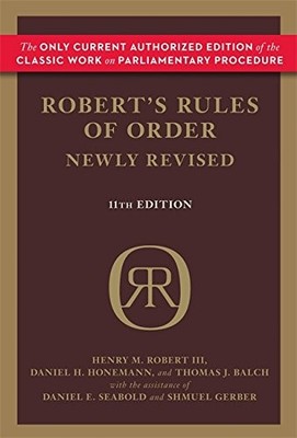 ROBERT'S RULES OF ORDER NEWLY REVISED By Henry M. Robert & Daniel H. Honemann VG