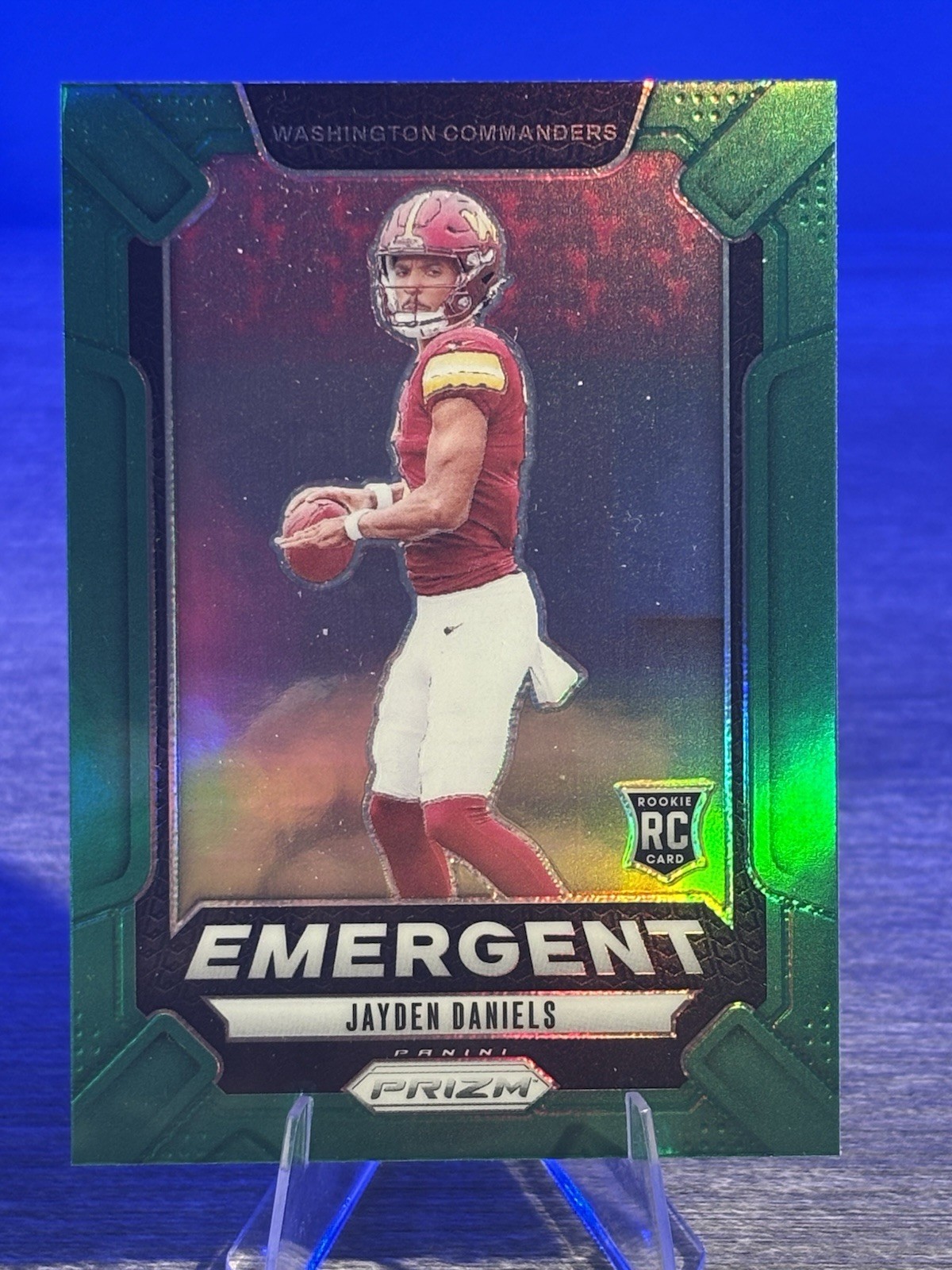 2024 Panini Prizm Jayden Daniels Green Emergent Prizm RC #2 Commanders