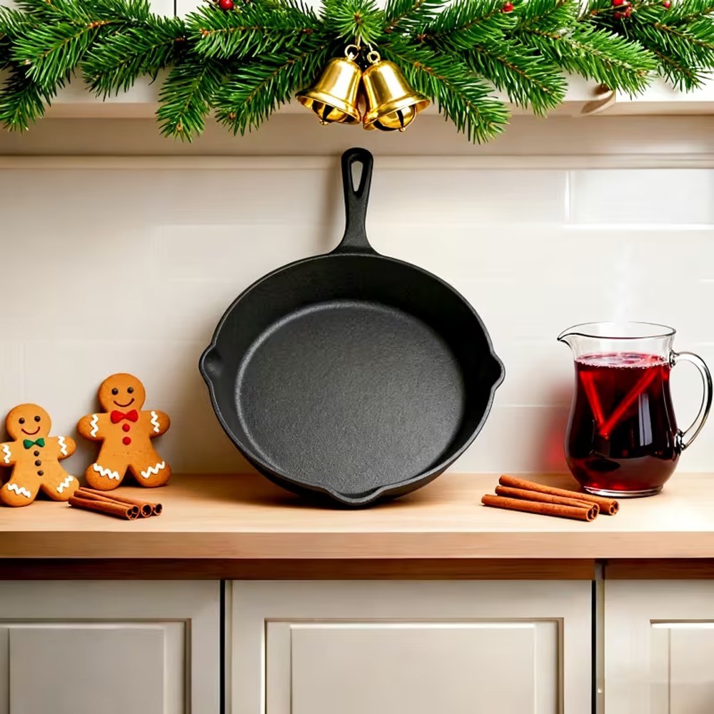 Cast Iron Frying Pan Griddle Frying Pan Skillet Pan Grill Fry Cooking Seasoned