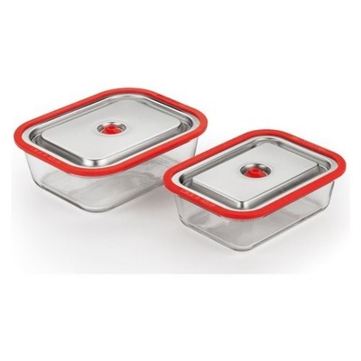 Magic Vac ACO1138 FREE Vakuumbehälter Edelstahl und Rot