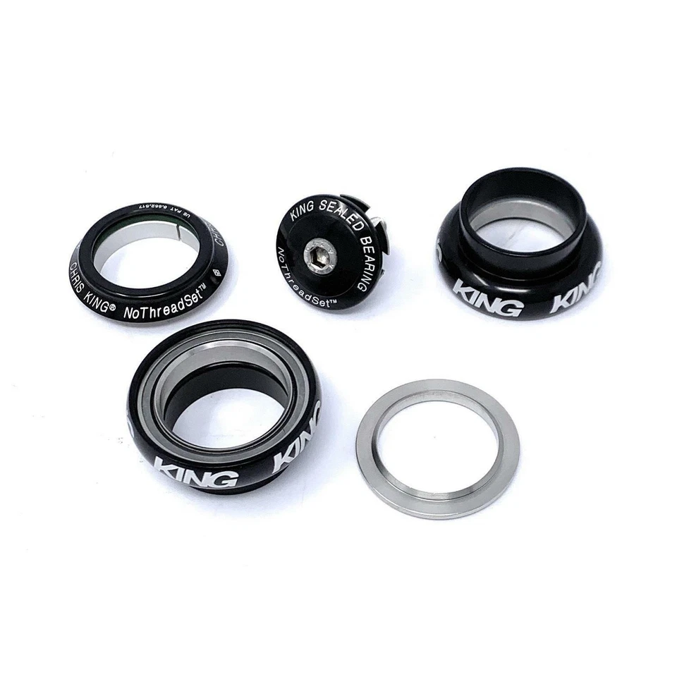 Chris King No ThreadSet Negrita 1-1/8" Auriculares Bicicleta Sin Roscas Negro Nuevo Foto 2 de 4