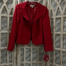 Vintage Le Suit Red Solid Jacket NWT Size 12