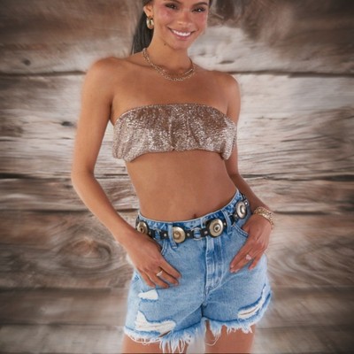 NWT Show Me Your Mumu Micro Tube Top Silver Confetti Size L
