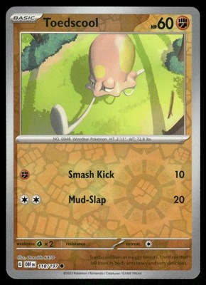 Toedscool 118/197 - Obsidian Flames - Reverse Holo Common NM
