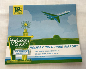 Vintage Holiday Inn O'Hare Airport Directory of Guest Services Guide Brochure