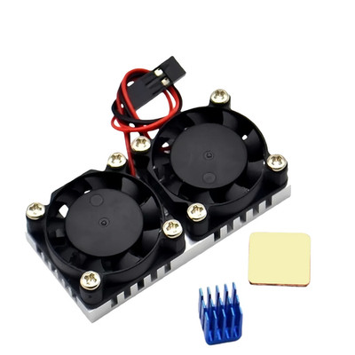 1Set Dual Fan Cooling System Module with Heat Sink for Raspberry Pi 4B 3B+ Model