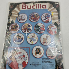 Bucilla Christmas Collection 12 Ornaments Counted Cross-Stitch Kit 14 Ct 3"