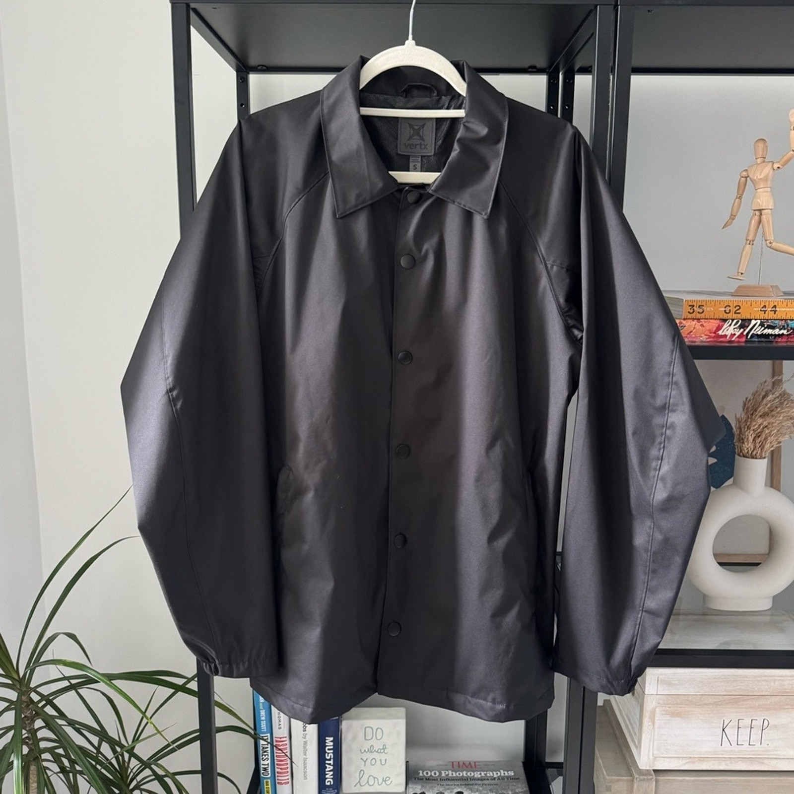 Vertx Black Lightweight Snap Front Collared Windb… - image 1