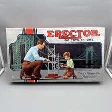 Vintage 1950 s Gilbert Erector Set. No 6 1/2 Working Electric Motor NICE SHAPE