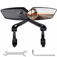 1 Pair Handlebar Mirrors Bike Biking Mirror Bike Handlebar Mount L+R Rear View