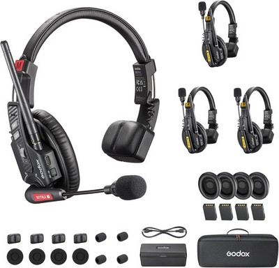 Godox SkyTalk Air 4S 500m Wireless Intercom Headset System Full Duplex 4-Person
