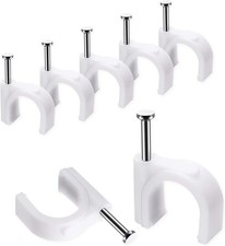 100 Pcs 10mm Cable Clips with Steel Nails, Wire Management Organizer Coax CAT6