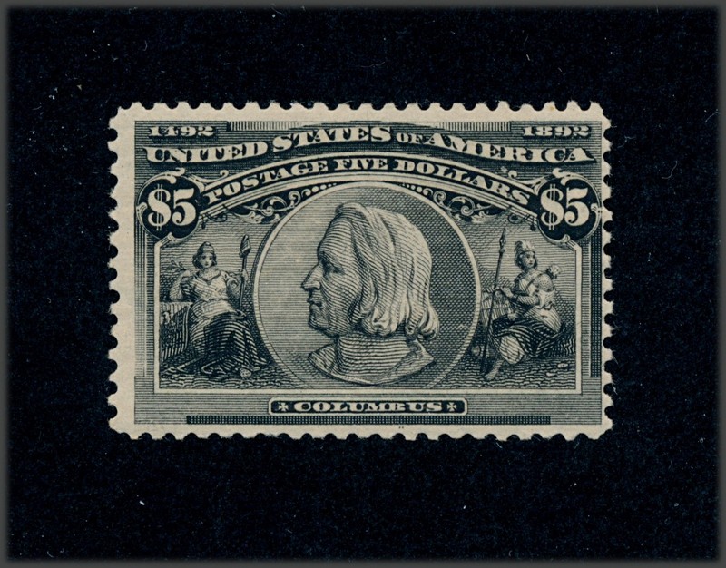 drbobstamps US Scott #245 Mint Regummed Sound $5 Columbian Stamp