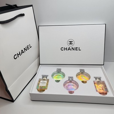 Chanel Perfume Gift Set   5 x 7.5ml -BRAND NEW White BOX With GIFT BAG