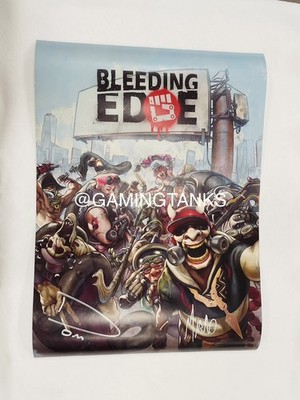 Bleeding Edge Poster E3 2019 Signed By Dominic Mathews And Marco Teixeria