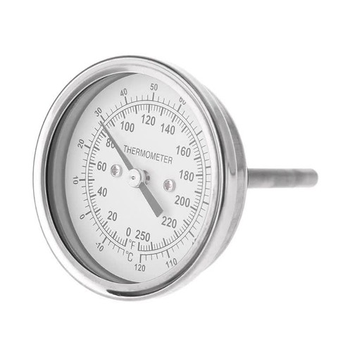 Bimetal 1/2 NPT 2 Stem Steel Bimetal Gauge Temperature Thermometer Barbecue - Video 1 of 1