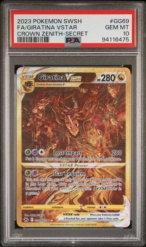 Giratina VSTAR GG69/GG70 SWSH: Crown Zenith: Galarian Gallery Holo PSA 10 GEM MT