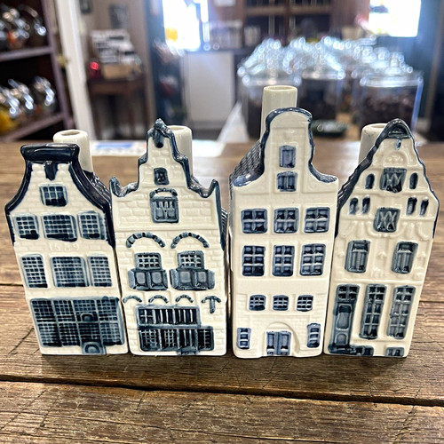 KLM Blue Delft House Miniatures Set of 4 no alcohol