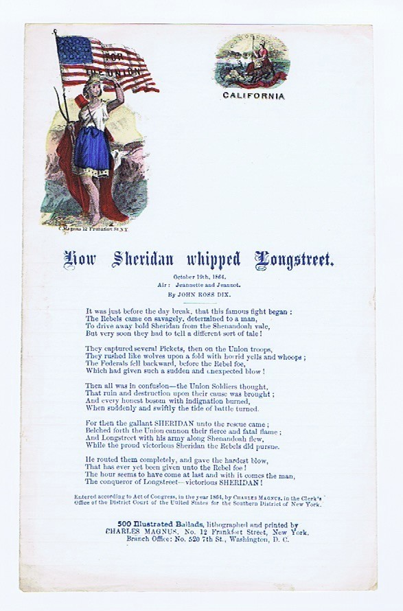 General Sheridan's Ride - 1864 - Shenandoah - Full size litho AND ...