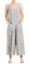 Max Studio Wide Leg Cropped Jumpsuit Gray And...