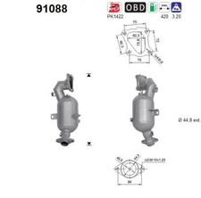 Katalysator Euro 6 91088 AS für SUZUKI VITARA SX4 S-CROSS