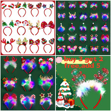 Christmas Headband LED Light magic Hat Elk Antler Hairband Party prop Deco Cos