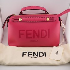 Fendi By The Way Medium Pink Leather Embossed...