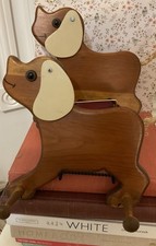 Vintage Wooden Dog Wall Decor With Pegs Set Of 2 Coat Hanger Dog Leash Hook