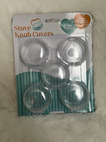 5 Pack Clear Stove Knob Safety Covers - Child Proof Lock for Kids Toddlers Baby - Picture 2 of 4