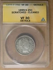 25c 1899-S Barber Quarter ANACS VF Details * AvenueCoin