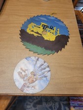 2 VINTAGE HAND PAINTED SAW BLADES nature Design 1992 Signed by Artist