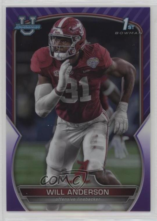 2022 Bowman U Chrome Purple Refractor 215/399 Will Anderson #52 6o3