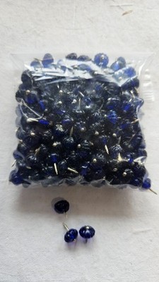 Vintage Royal Blue Glass Map Marker / Pushpins Used - 140+ Count by Weight