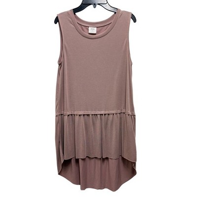Mote Anthropologie Sleeveless Top Women S Mauve Ruffle Hem Asymmetric Boho Tunic