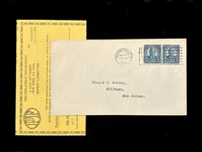 DC WASHINGTON MAR 5, 1924 FDC #602 LINE PAIR TO WORDEN RARE, WITH PF CERT.