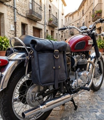 Motorcycle Leather Saddle Bag