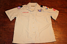 Boy Scouts of America BSA Women's Shirt Tan Large Vented Poly Microfiber Soft