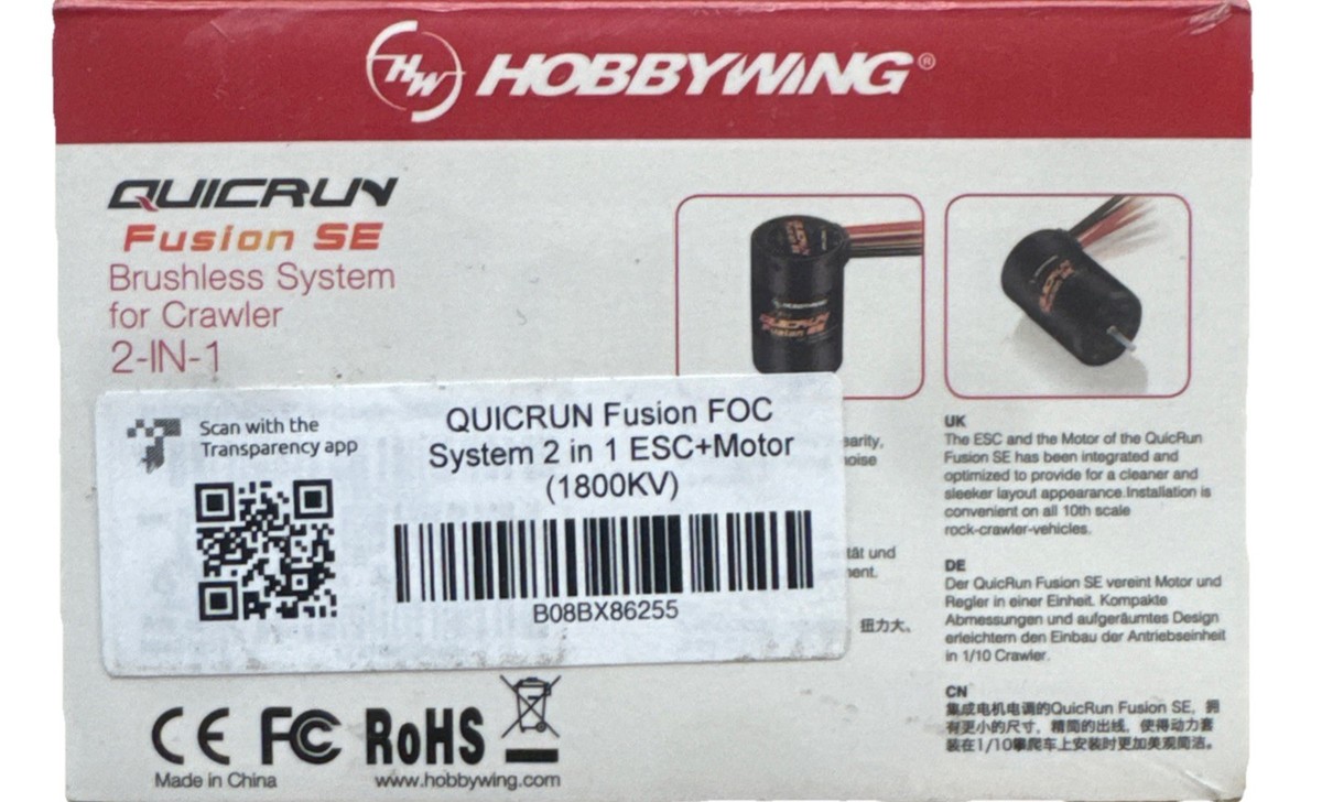 HOBBYWING Quicrun Fusion SE 540 Spec (Fusion SE 1800KV) | eBay