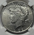 1922 Peace Dollar AU/BU Silver Dollar Better Date US Coin in Holder