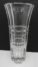 Vintage Crystal Heavy Glass Vase Paneled Design