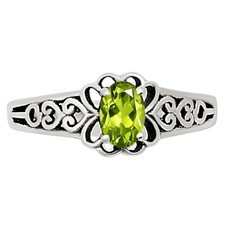 Natural Peridot 925 Sterling Silver Ring s.7 Jewelry R-1172