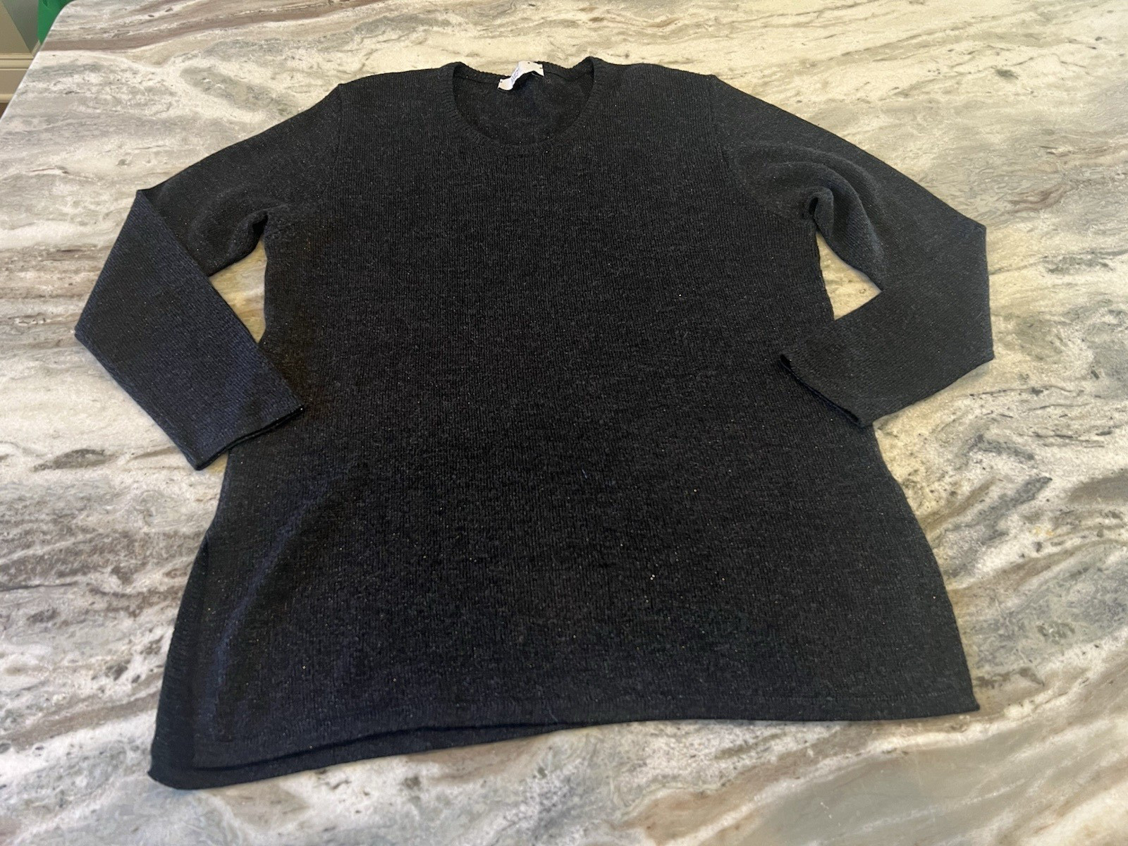 Marina Rinaldi Basic Medium Black Metallic Sweate… - image 1