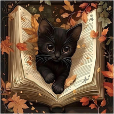 Black Cat Diamond Painting Kits for Adults, Diamond Art Kits for Beginners, 5D D