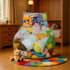 Transparent Toy Organizer Bag Seat Sofa Storage Stool Kids Chair Thickened Sofa☾