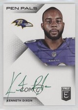 2016 Donruss Elite Pen Pals Green Ink Kenneth Dixon #PP-DX Auto fm0