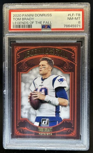 2020 Donruss Tom Brady Legends of the Fall #LF-TB Patriots PSA 8